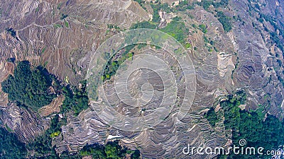 Chinese terrace farm yunnan yuanyang Stock Photo