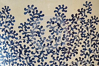 Chinese traditional ceramic flower pattern Stock Photo