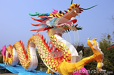 Chinese traditional colorful dragon lantern Stock Photo