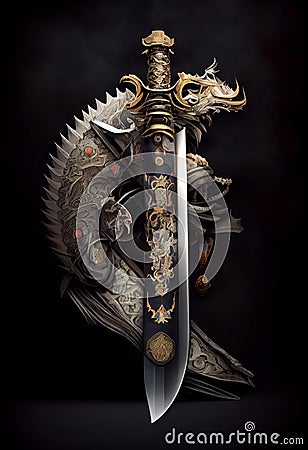 Chinese traditional double sword Stock Photo