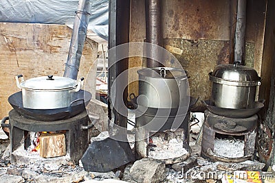 Chinese traditional kitchen Stock Photo