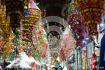 Chinese Traditional Lantern, Qianmen street in Beijing Stock Photo