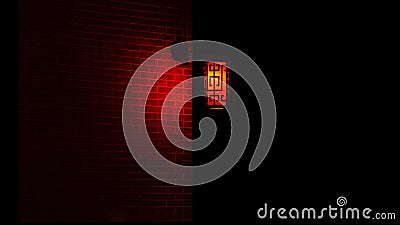 Chinese Traditional Lantern on the Wall Stock Photo