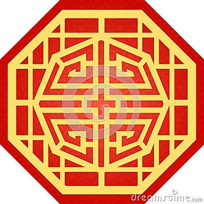 Chinese Traditional Octagon Pattern, Lucky, Fortune Stock Photo