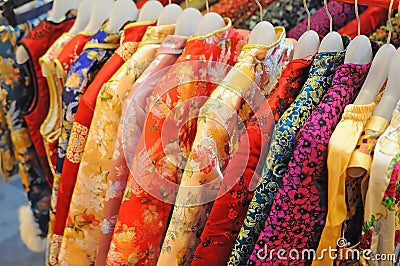 Chinese traditional silk clothes Stock Photo