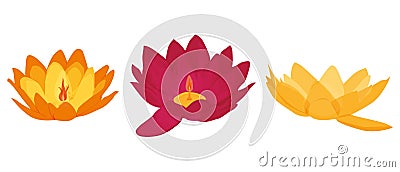 chinese water lanterns isolated on white background. Chinese lanterns. floating lanterns in the shape of a lotus. Stock Photo