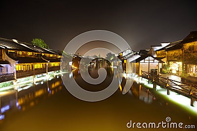 The Chinese watery town buildings Stock Photo