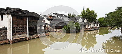 The Chinese watery town buildings Stock Photo