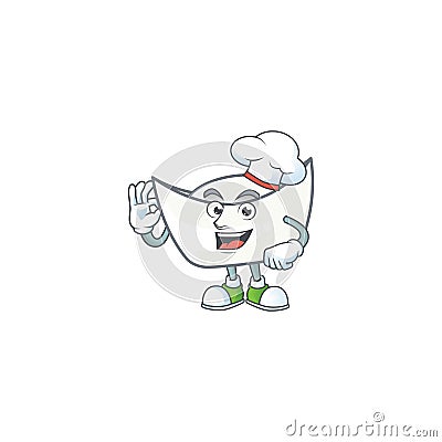 Chinese white ingot cartoon character in a chef dress and white hat Vector Illustration