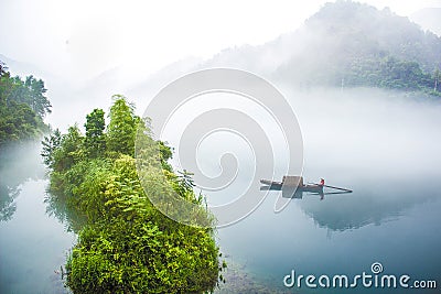 Chinese wind landscape scenery fishing Stock Photo