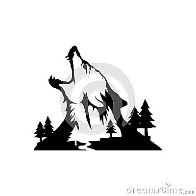 Chinese wolf. Vector Illustration