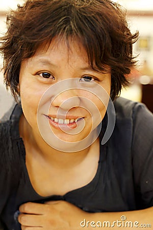 Chinese woman smiling Stock Photo