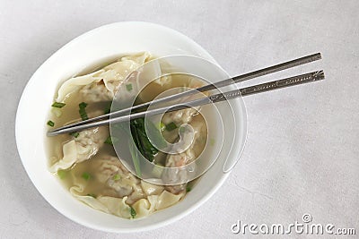 Chinese wonton dumplings Stock Photo