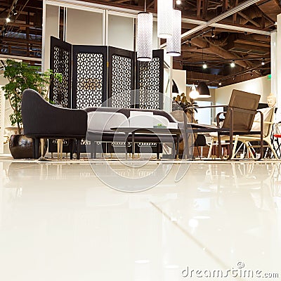 Chinese wooden chair and table Stock Photo