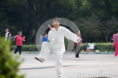 Chinese wushu-taiji Stock Photo