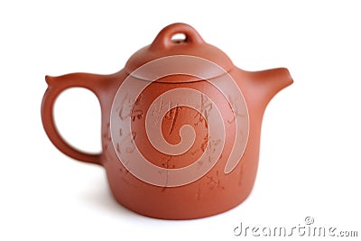 Chinese Yixing clay tea pot Wen Zhang Ben Tian Cheng, Miao Shou Stock Photo