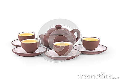 Chinese Yixing Tea Set Stock Photo