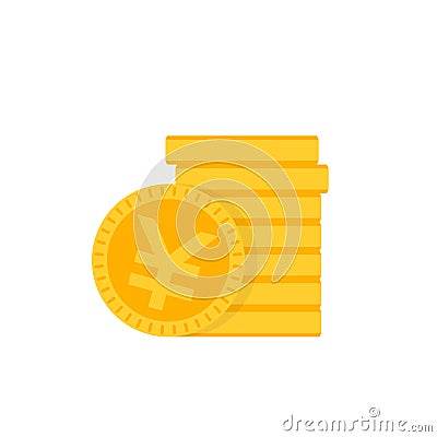 Chinese yuan coins vector icon Vector Illustration