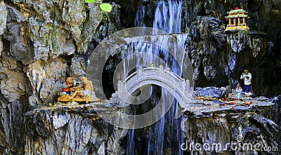 Chinese zen garden scene Stock Photo