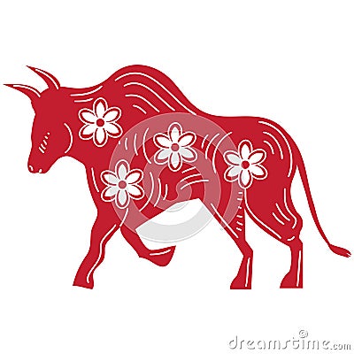 chinese zodiac bull animal Vector Illustration