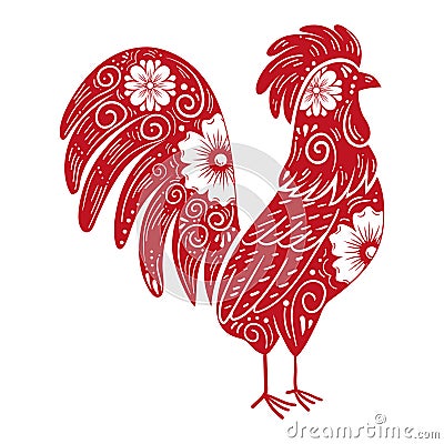 chinese zodiac rooster animal Vector Illustration