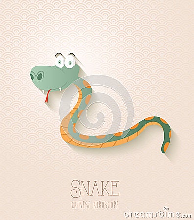 Chinese zodiac set Year of the Snake Vector Illustration