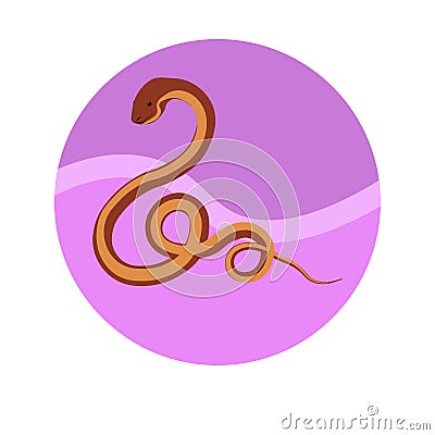Chinese zodiac sign Snake vector horoscope icon or symbol Vector Illustration