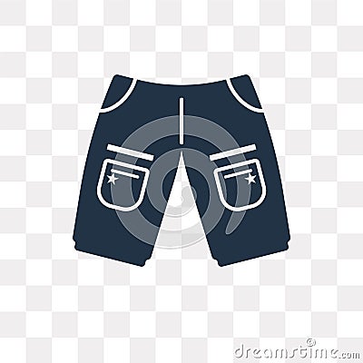 Chino Shorts vector icon isolated on transparent background, Chi Vector Illustration