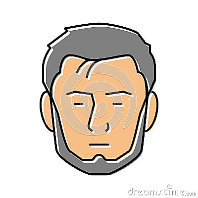 chinstrap beard hair style color icon vector illustration Vector Illustration