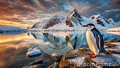 Chinstrap Penguins - South Shetland Islands - Antarctica Stock Photo