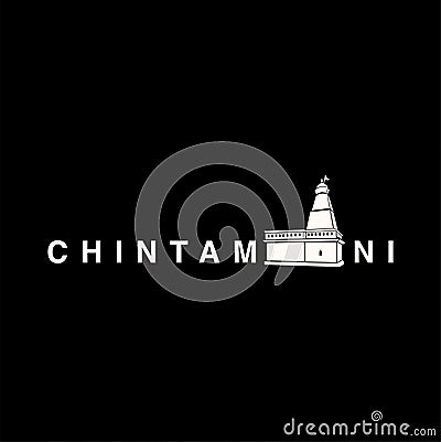 CHINTAMANI Ganapati temple vector typography . CHINTAMANI Ganesh typo Vector Illustration