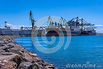 CHIOS LUCK and LOUISA BOLTEN - Bulk Carriers - Port of Burgas, Bulgaria Editorial Stock Photo