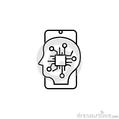 Chip brain mobile icon. Element of mobile technology icon Stock Photo