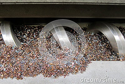 Chip conveyor Stock Photo