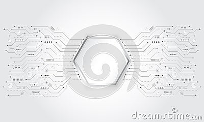 Chip electronic pattern for computer technology Vector Illustration