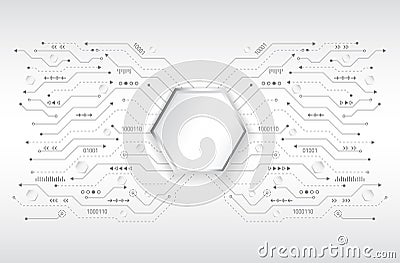 Chip electronic pattern for computer technology Vector Illustration