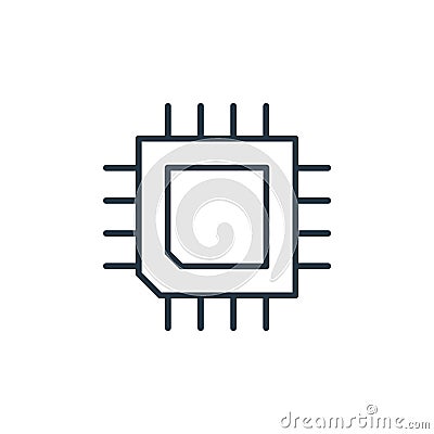 chip icon vector from smarthome concept. Thin line illustration of chip editable stroke. chip linear sign for use on web and Vector Illustration