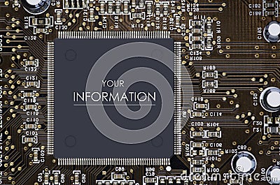 A chip on the motherboard electronic Stock Photo