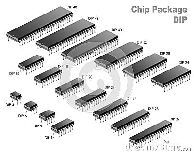 Chip Package (DIP) Vector Illustration