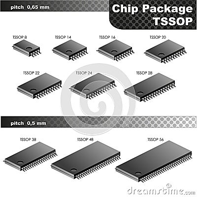 Chip Package (TSSOP) Vector Illustration