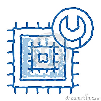 Chip Repair doodle icon hand drawn illustration Vector Illustration