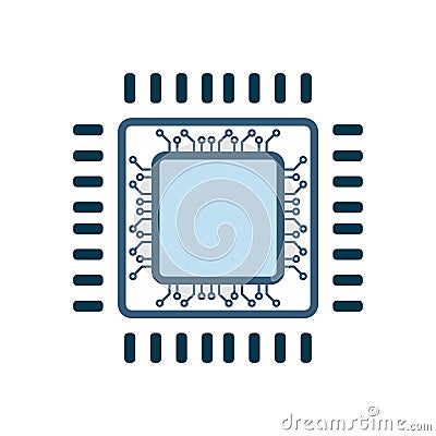 Chip technology circuits system icons design, a vector AI symbol concept design for UI creation, artificial intelligence icon Stock Photo
