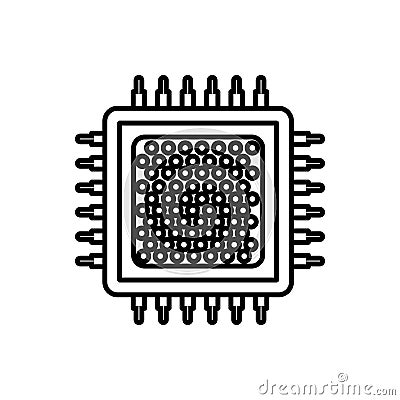 Chip vector icon set. Microchip illustration symbol collection. CPU sign. core logo. Vector Illustration