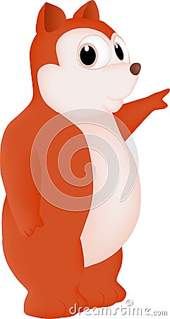 A chipmunk cartoon shows his friend the direction of the road Vector Illustration