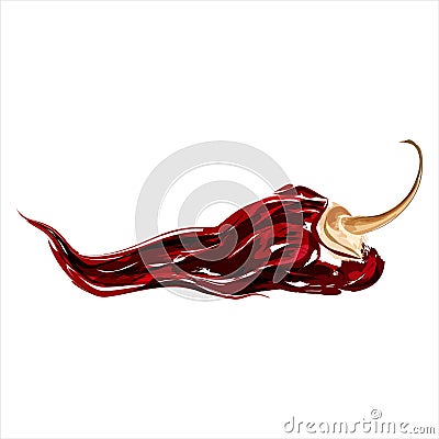 Chipotle. Dried spicy chili pepper Vector Illustration