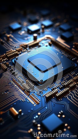 Chips allure Abstract circuit board forms a technology inspired backdrop with processor intricacies Stock Photo