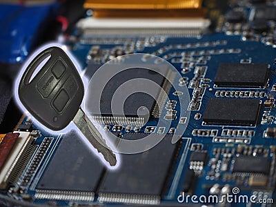 Chips in automotive industry Stock Photo