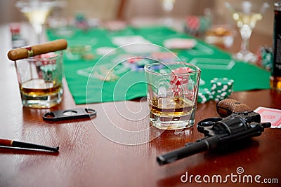 Chips on game table normal version Stock Photo