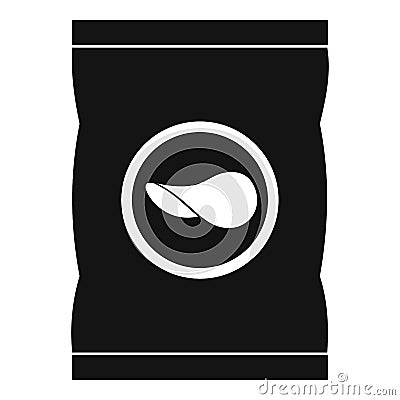 Chips plastic bag icon, simple style Vector Illustration