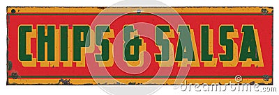 Chips and Salsa Vintage Sign Stock Photo
